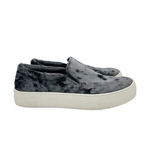 Steve Madden Gema Sneakers Womens Size 8.5 Gray Crush Velvet Slip On Comfy Chic